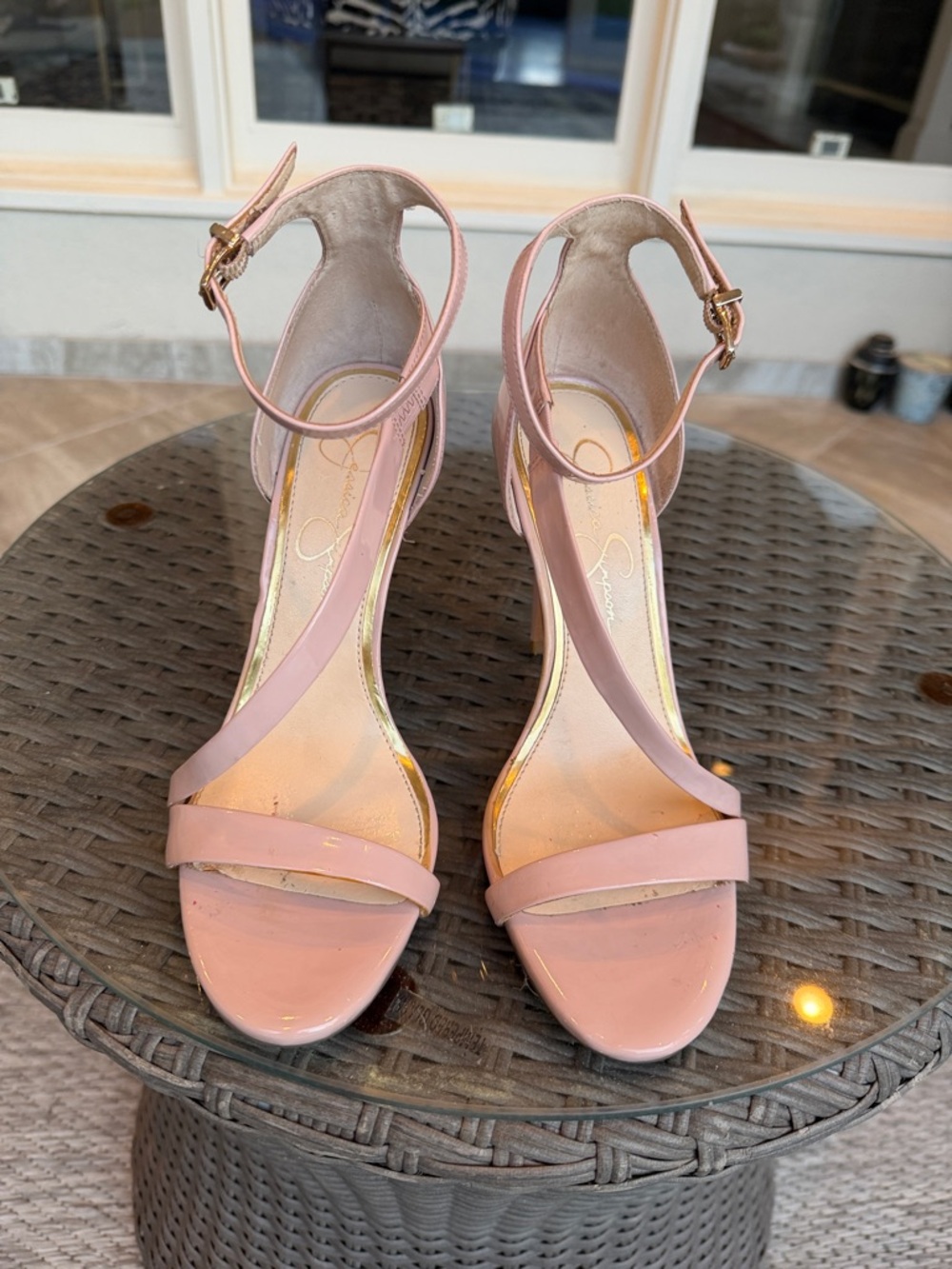 Women's Pink Strappy Ankle Strap Heels